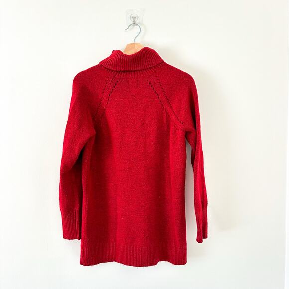 Gap Maternity Brushed Cozy Turtleneck Sweater in cinnabar Red S - Picture 2 of 8